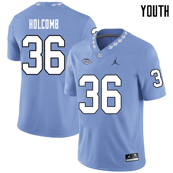 Jordan Brand Youth #36 Cole Holcomb North Carolina Tar Heels College Football Jerseys Sale-Carolina